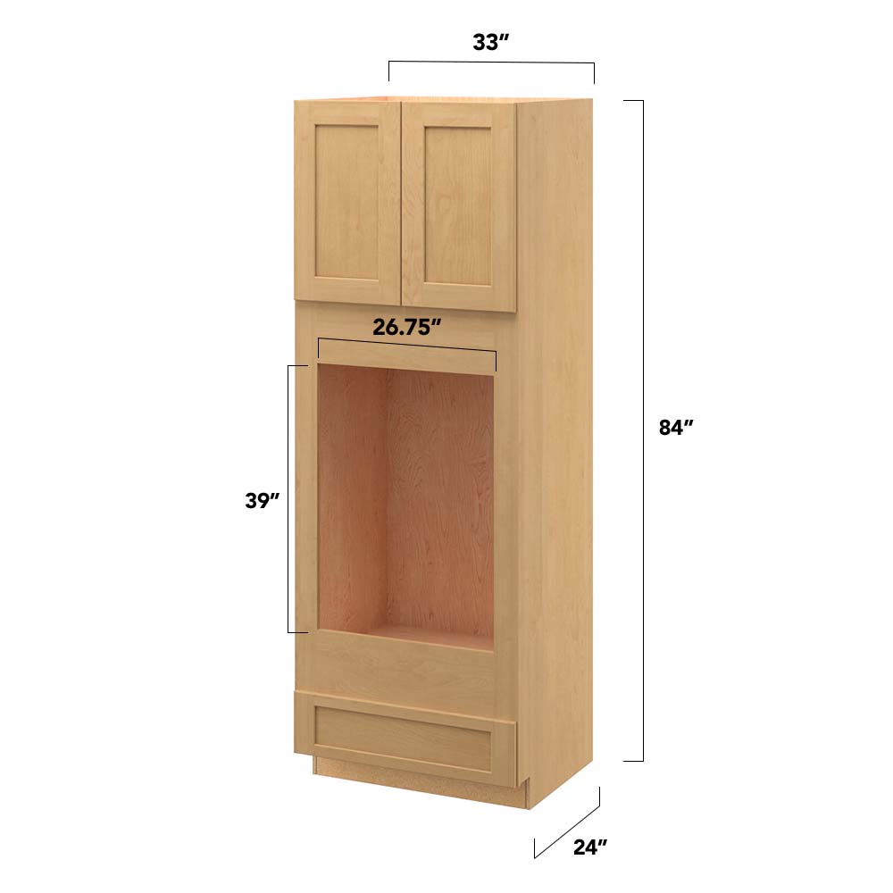 allen + roth Innsbrook 33-in W x 84-in H x 24-in D Rye 1-Drawer Base Fully Assembled Cabinet (Flat Panel Shaker Style)