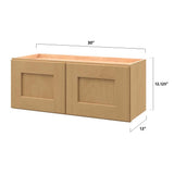 allen + roth Innsbrook 30-in W x 12.125-in H x 12-in D Rye Wall Fully Assembled Cabinet (Flat Panel Shaker Door Style)
