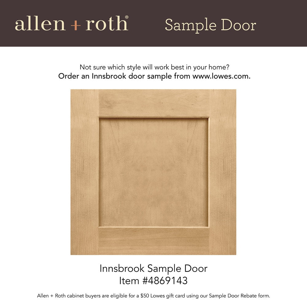 allen + roth Innsbrook 30-in W x 34.5-in H x 24-in D Rye 2-Drawer Base Fully Assembled Cabinet (Flat Panel Style)