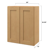 allen + roth Innsbrook 24-in W x 30.125-in H x 12-in D Rye Wall Fully Assembled Cabinet (Flat Panel Shaker Door Style)