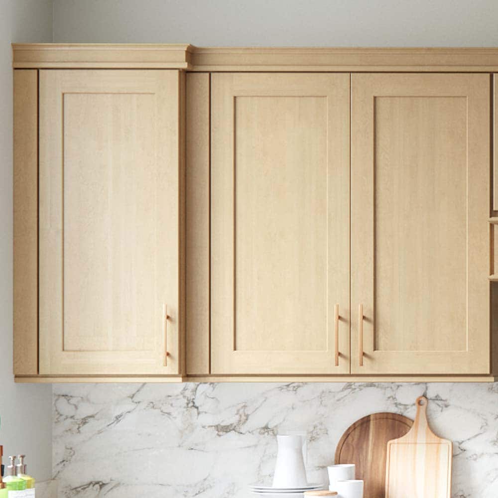 allen + roth Innsbrook 30-in W x 24.5-in H x 12-in D Rye Wall Fully Assembled Cabinet (Flat Panel Shaker Door Style)
