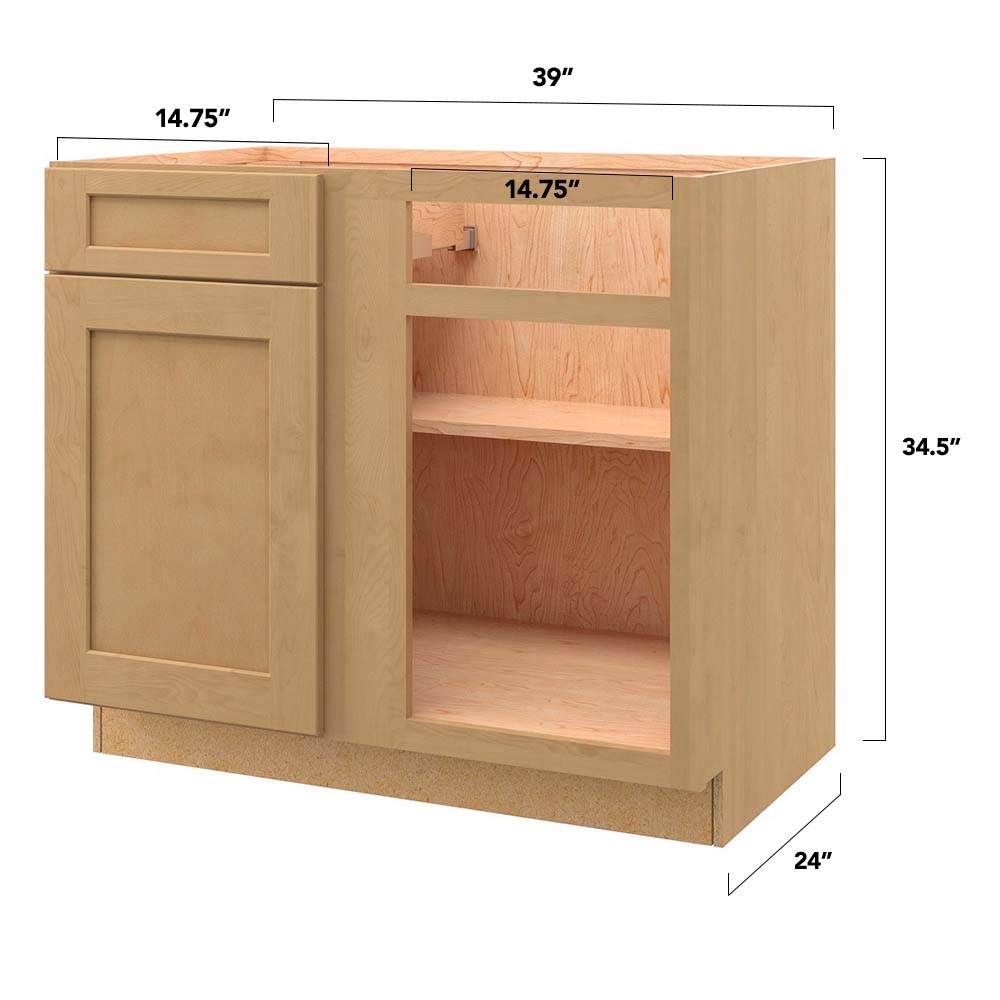 allen + roth Innsbrook 39-in W x 34.5-in H x 24-in D Rye Blind 1-Drawer Base Fully Assembled Cabinet (Flat Panel Shaker Style)