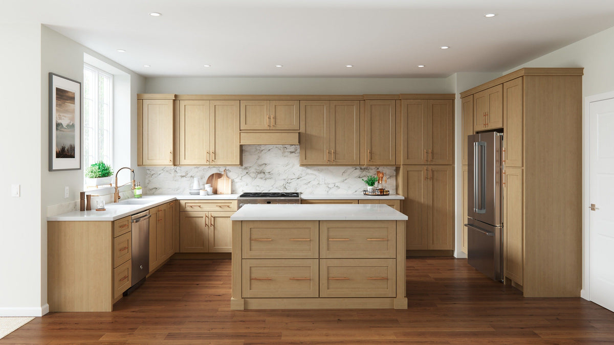 allen + roth Innsbrook 21-in W x 34.5-in H x 24-in D Rye 1-Drawer Base Fully Assembled Cabinet (Flat Panel Shaker Style)