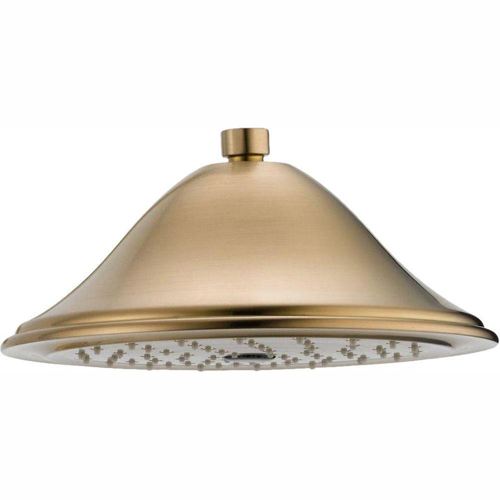 1-Spray 9.4 in. Single Wall Mount Fixed Rain Shower Head in Champagne Bronze - Super Arbor