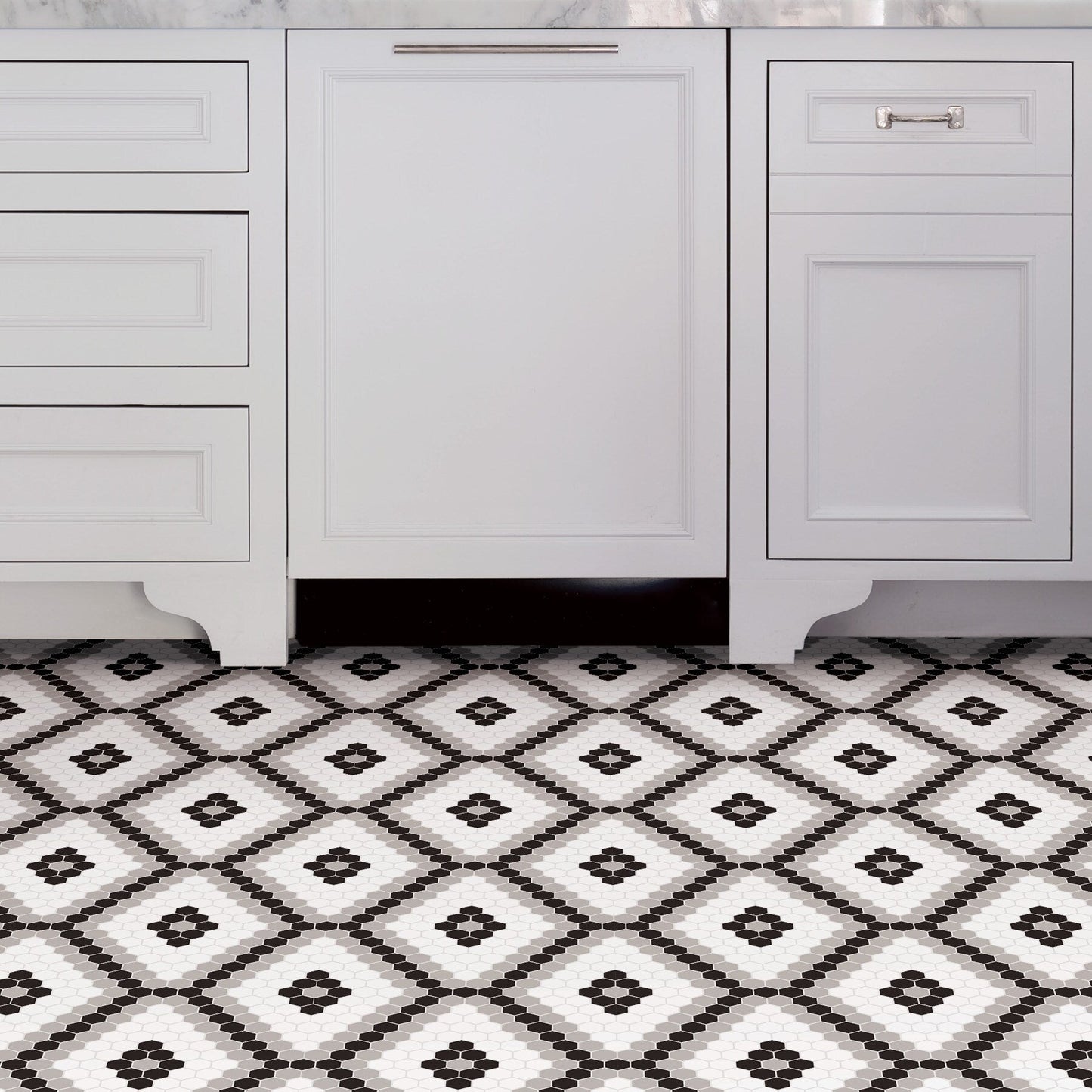 FloorPops Black 12-in x 12-in Water Resistant Peel and Stick Vinyl Tile Flooring (20-sq ft)