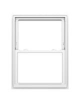 Pella 150 Series New Construction 35-1/2-in x 65-1/2-in White Vinyl Low-E Argon Double-Hung Window, Full Screen Included