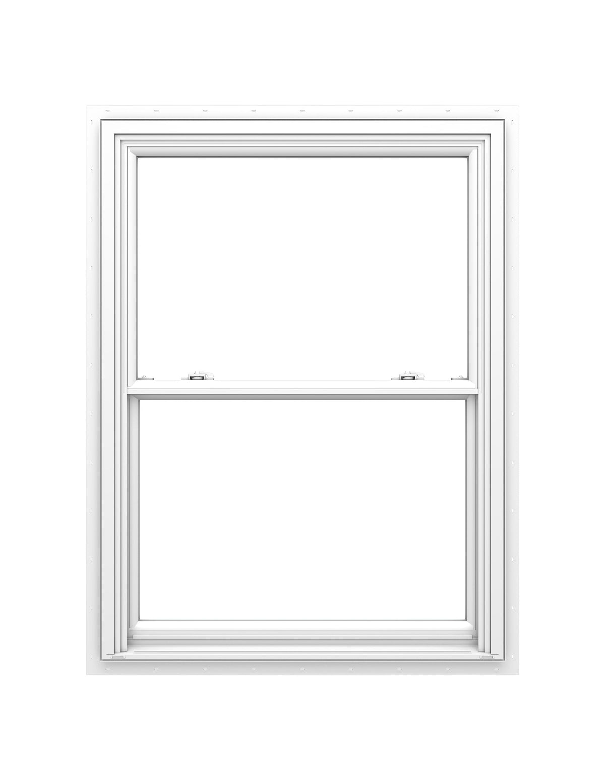 Pella 150 Series New Construction 35-1/2-in x 65-1/2-in White Vinyl Low-E Argon Double-Hung Window, Full Screen Included