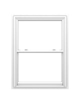 Pella 150 Series New Construction 35-1/2-in x 65-1/2-in White Vinyl Low-E Argon Double-Hung Window, Full Screen Included
