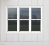Pella 150 Series New Construction 35-1/2-in x 65-1/2-in White Vinyl Low-E Argon Double-Hung Window, Full Screen Included