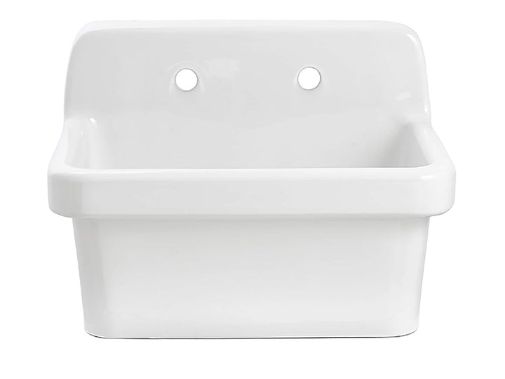 allen + roth White Wall Mount Utility Tub with Drain - 23.98-in x 18.98-in