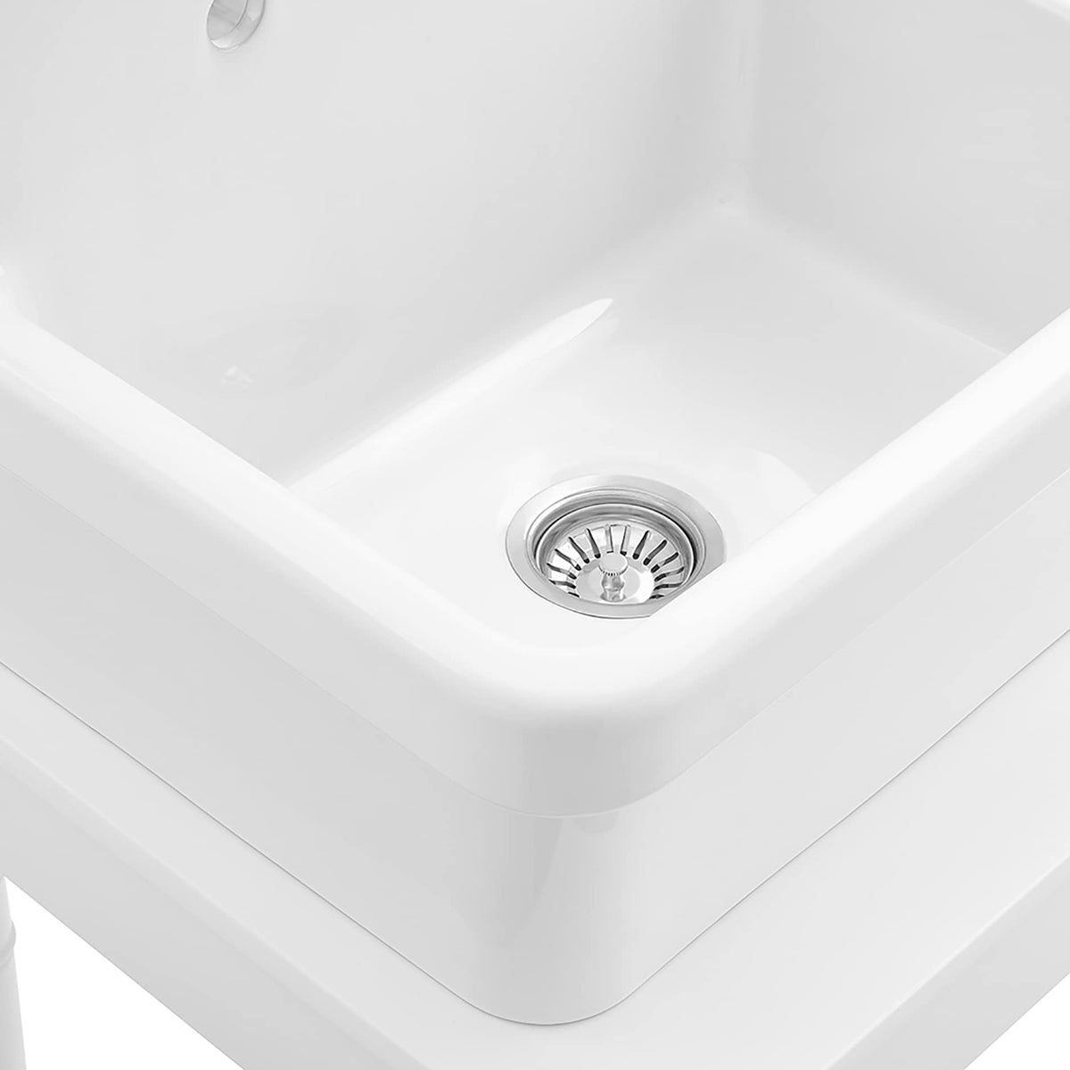 allen + roth White Wall Mount Utility Tub with Drain - 23.98-in x 18.98-in
