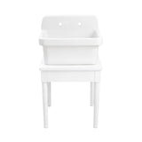 allen + roth White Wall Mount Utility Tub with Drain - 23.98-in x 18.98-in