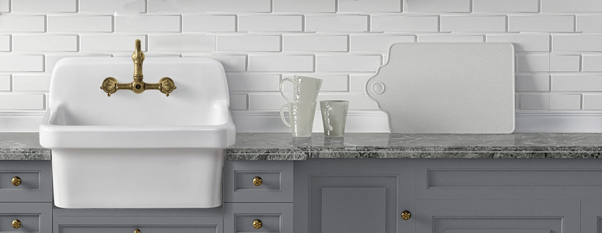 allen + roth White Wall Mount Utility Tub with Drain - 23.98-in x 18.98-in