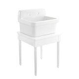 allen + roth White Wall Mount Utility Tub with Drain - 23.98-in x 18.98-in