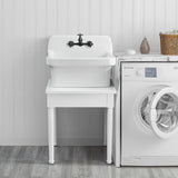 allen + roth White Wall Mount Utility Tub with Drain - 23.98-in x 18.98-in