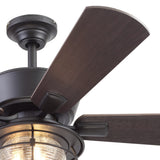 Harbor Breeze Merrimack II 52-in Matte Bronze LED Indoor/Outdoor Ceiling Fan with Light Kit, 5-Blade
