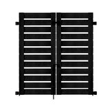 YARDLINK 3.8-ft x 3.5-ft Black Flat-top Board-on-board No Dig Decorative Wood Fence Gate