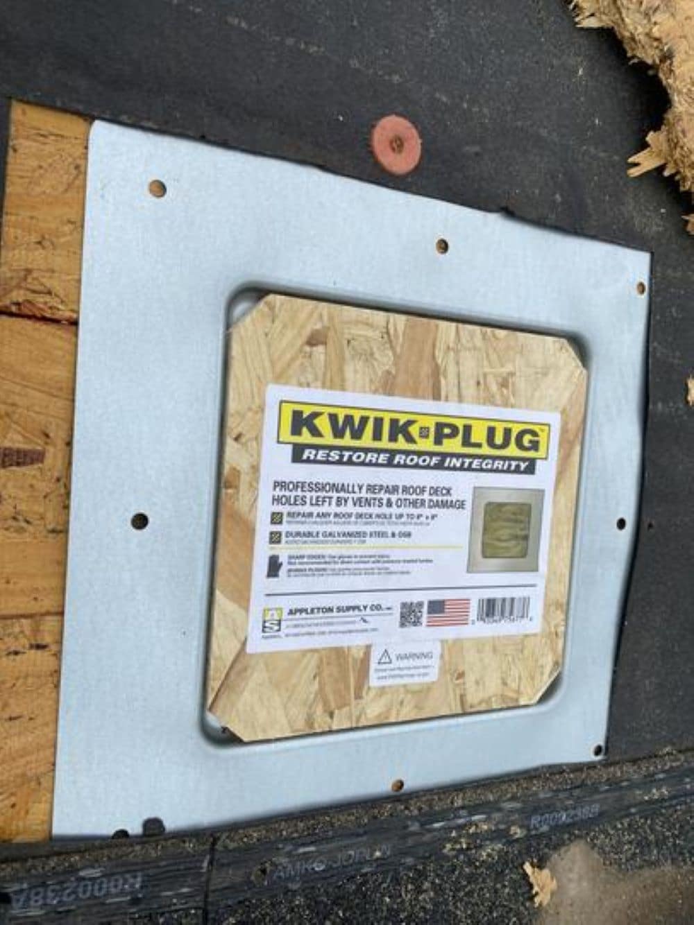 Air Vent KwikPlug 1-oz Fibered Waterproof Roof Sealant Patch, 12-in x 12-in Flange