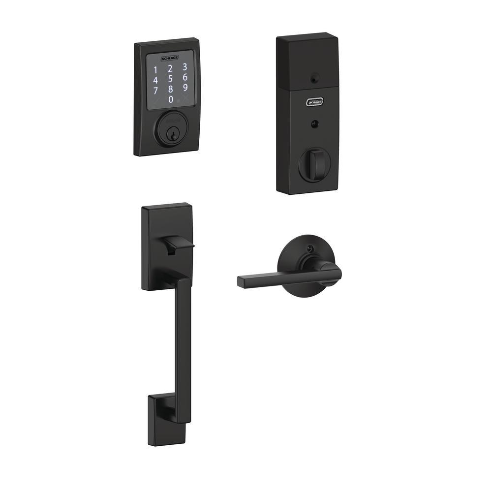 Century Satin Nickel Sense Smart Door Lock with Latitude Lever Door Handleset - Super Arbor