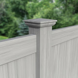 Freedom 5-in W x 5-in L Woodgrain Gray Vinyl Fence Post Cap- Fits Common Post Measurement: 5-in x 5-in