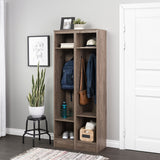 Prepac Entryway Modern 29.5-in Drifted Gray Composite Hall Tree