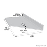 VT Dimensions Wilsonart 10-ft Toffee di Pesco Right-Hand Miter-Cut Laminate Kitchen Countertop with Integrated Backsplash