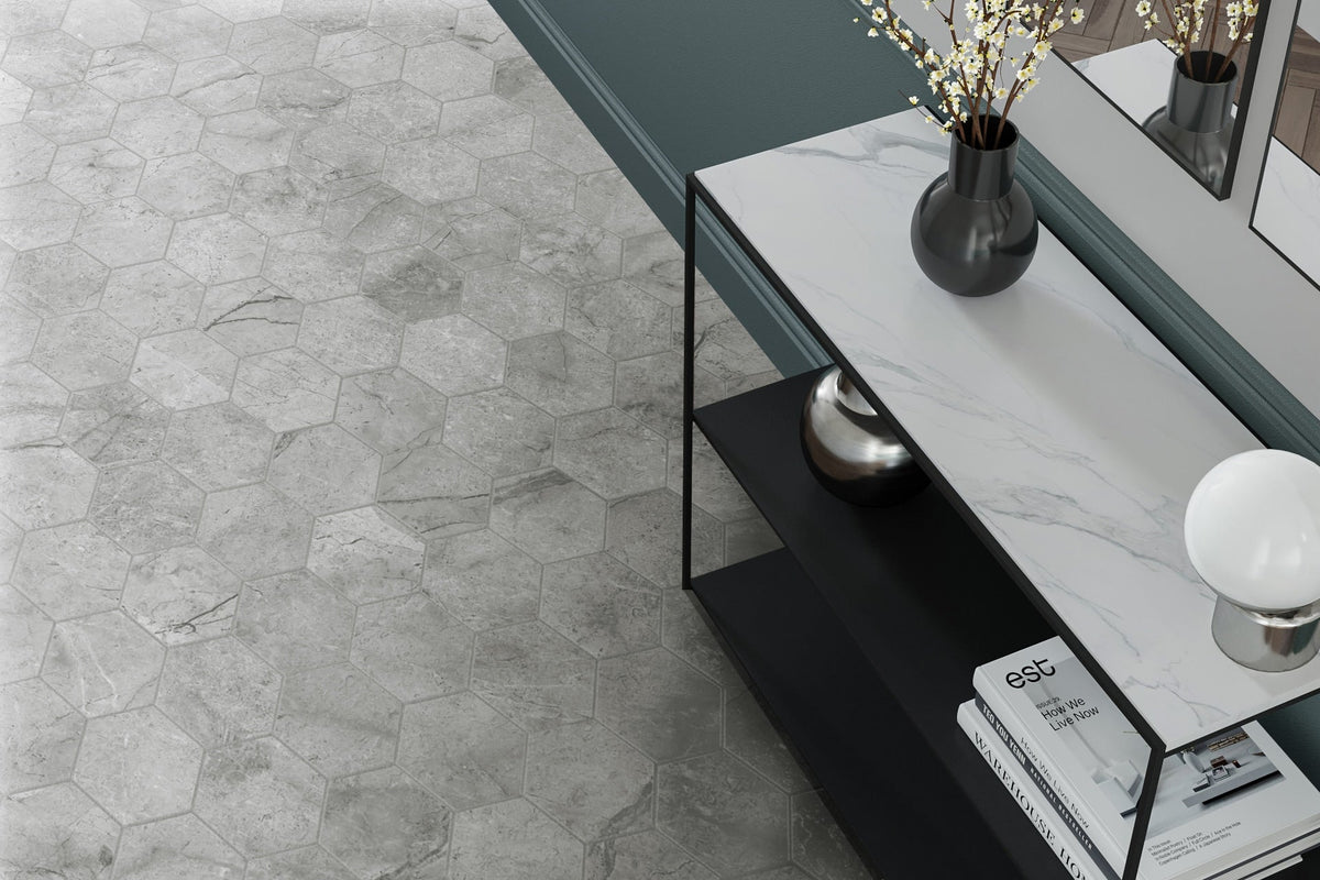 Satori Regent Argento 8-in x 10-in Matte Porcelain Hexagon Floor and Wall Tile (0.44-sq. ft/ Piece)