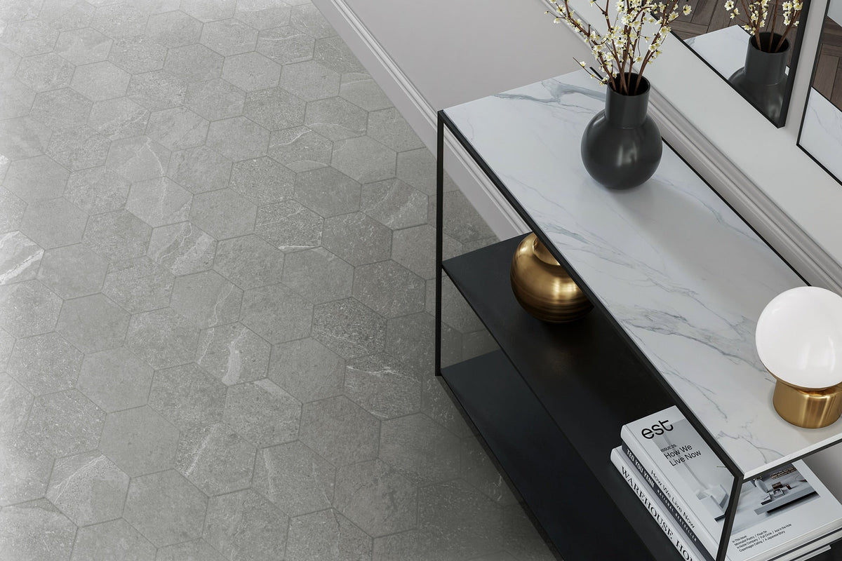 Satori Gios Obsidian 8-in x 10-in Matte Porcelain Hexagon Floor and Wall Tile (0.44-sq. ft/ Piece)