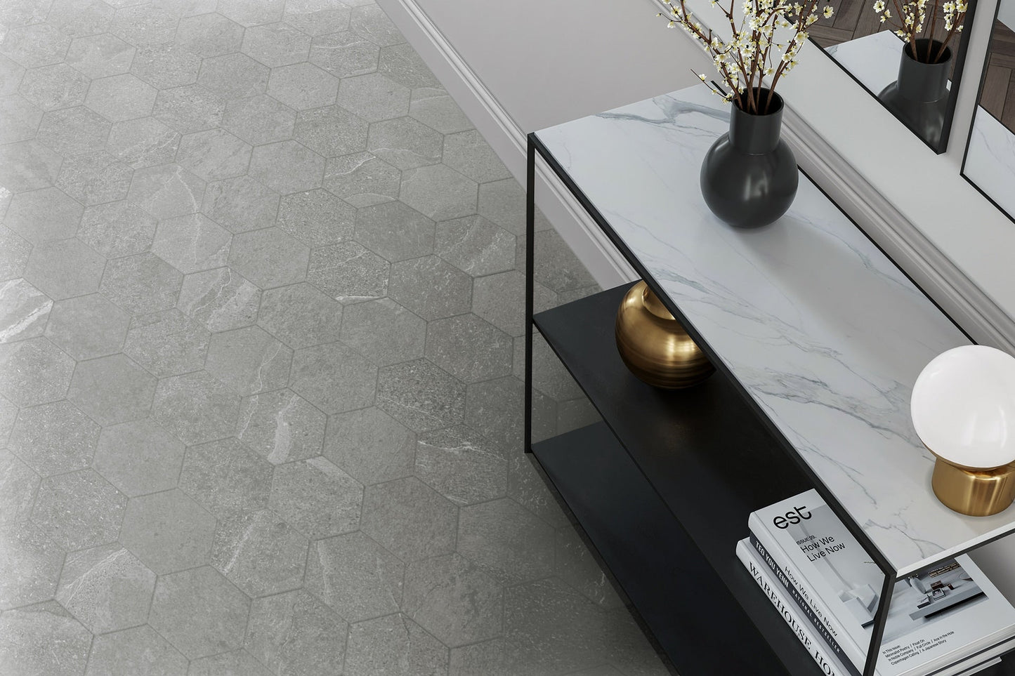 Satori Gios Obsidian 8-in x 10-in Matte Porcelain Hexagon Floor and Wall Tile (0.44-sq. ft/ Piece)