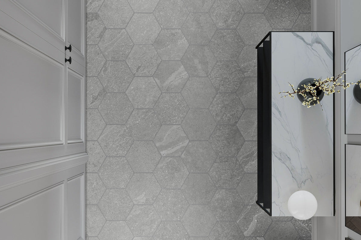 Satori Gios Obsidian 8-in x 10-in Matte Porcelain Hexagon Floor and Wall Tile (0.44-sq. ft/ Piece)