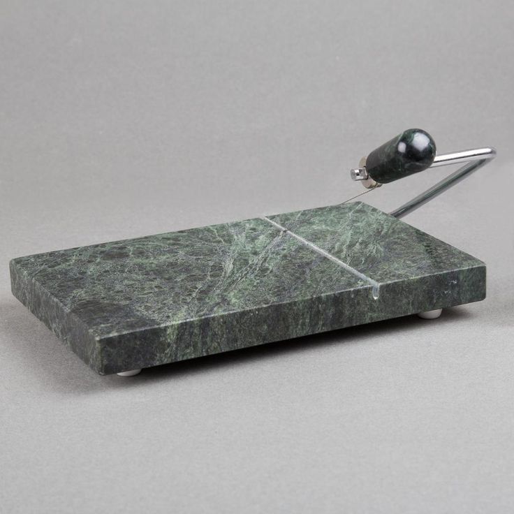 Natural Green Marble Stone 5 in. L x 8 in. W Cheese Slicer, Butter Cutter with Replacement Wire