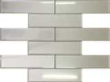 Apollo Tile (Sample) White 2-in x 8-in Glossy Glass Brick Subway Floor and Wall Tile