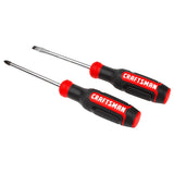 CRAFTSMAN 2-Piece Bi-Material Handle Screwdriver Set, 4-in Shafts (PH#2 & SL 1/4")