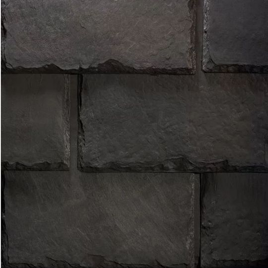 EcoStar 12" Majestic Slate Traditional Polymeric Roofing Tiles, Class C, Midnight Grey – Pre‑Blended Batch 1 (12 in x 18 in)
