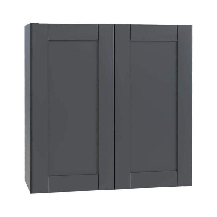 Home Decorators Collection Washington 27 in. W x 12 in. D x 30 in. H Assembled Plywood Wall Kitchen Cabinet in Valiant Onyx with Soft Close Doors