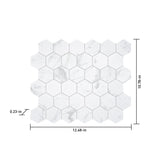 Satori Regent Carrara 12-in x 12-in Matte Porcelain Hexagon Marble-Look Floor and Wall Mosaic Tile (0.93-sq ft per Piece)