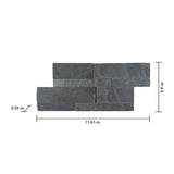 Satori Charcoal Ledgestone 6-in x 12-in Natural Stone Slate Stone Look Wall Tile (0.48-sq ft per Piece)