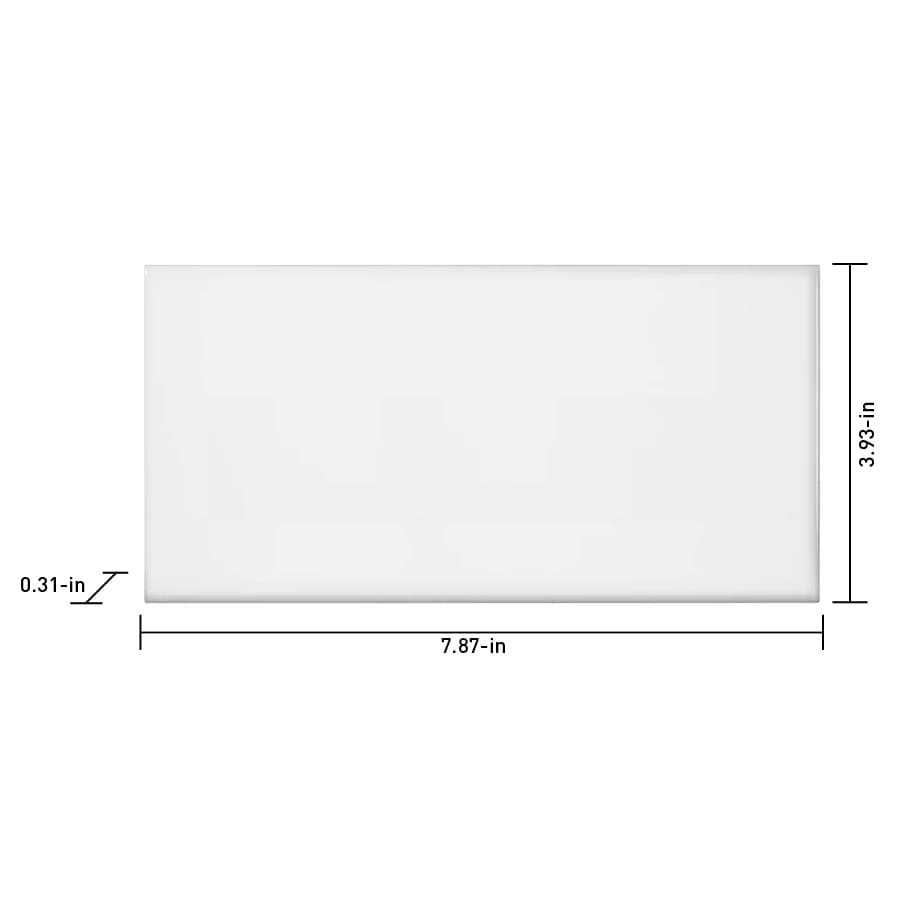 Satori Hudson Brilliant White 4-in x 8-in Glossy Ceramic Subway Wall Tile (0.21-sq. ft/ Piece)
