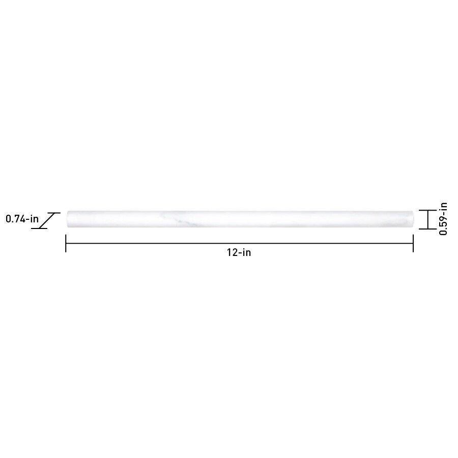Satori Venatino Polished Natural Stone Marble Pencil Liner Tile (5/8-in x 12-in)