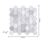 Satori Carrara 12-in x 12-in Multi-finish Natural Stone Look Hexagon Mosaic Floor and Wall Tile (0.96-sq. ft/ Piece)