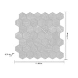 Satori Palisade Grigio Polished Hexagon 12-in x 12-in Polished Porcelain Marble-Look Mosaic Tile, 9.7-sq ft Carton