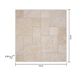Satori Ivory Versailles 12-in x 12-in Honed Natural Stone Travertine Versailles Tile (1.001-sq ft per Piece)