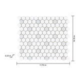Satori Hudson Brilliant White and Gray 10-in x 12-in Matte Porcelain Hexagon Mosaic Floor and Wall Tile (0.82-sq. ft/ Piece)