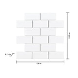 Satori Hudson Brilliant White 12-in x 12-in Glossy Porcelain Subway Mosaic Wall Tile (0.74-sq. ft/ Piece)