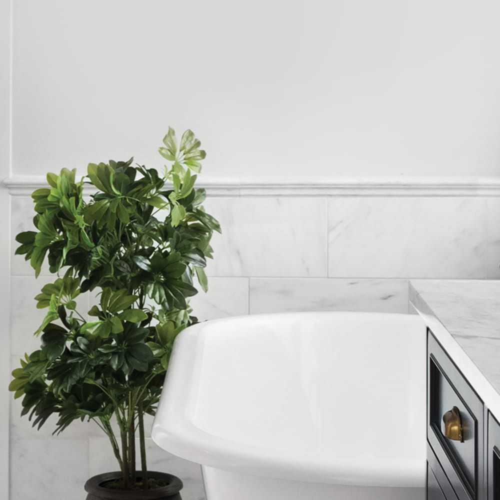 Satori Hudson Brilliant White Contempo Glossy 1-in x 12-in Ceramic Pencil Wall Tile (0.06-sq ft per piece)
