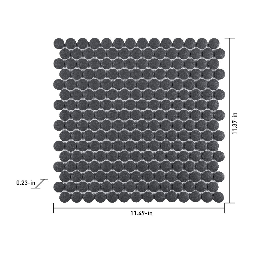 Satori Hudson Carbon Matte 12-in x 12-in Unglazed Porcelain Mosaic Floor and Wall Tile (0.9-sq. ft/ Piece)