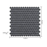 Satori Hudson Carbon Matte 12-in x 12-in Unglazed Porcelain Penny Round Floor and Wall Tile (0.9-sq ft per Piece)