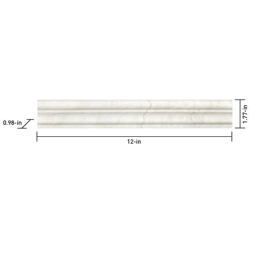 Satori Venatino Natural Stone Marble Chair Rail Tile (2-in x 12-in)