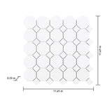 Satori Hudson Brilliant White Bistro 12-in x 12-in Matte Porcelain Hexagon Wall Tile (0.91-sq ft per Piece)