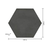 Satori Nouveau Nero 7-in x 8-in Matte Porcelain Encaustic Hexagon Floor and Wall Tile (0.28-sq. ft/ Piece)
